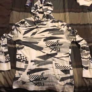 Large black and white mens fox brand hoodie